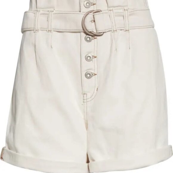 NWT Revolve Free People Cindy Utility Shorts Ecru Size 4 White Paperbag Waist - Picture 7 of 8
